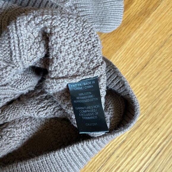 100% Cotton Mocha-Brown Fall Chunky Cable-Knit Sweater - Picture 5 of 5